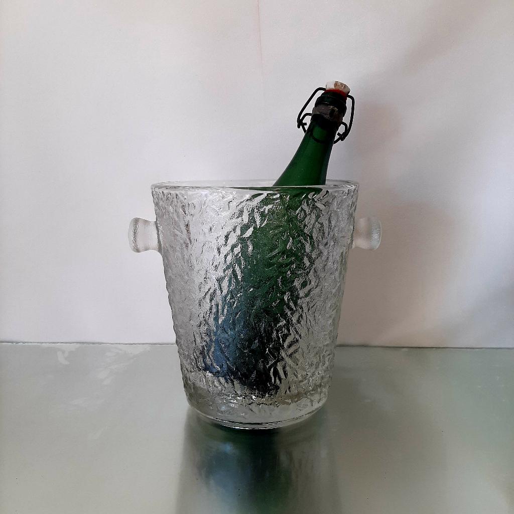 IJsemmer frosted glass | Vintage glazen wijnkoeler, Verzenden, Huis en Inrichting