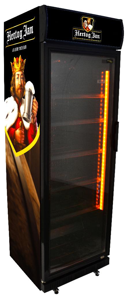 Hertog Jan Bier ''BlackLine'' koelkast €750,- Incl de BTW, Ophalen, Zonder vriesvak, 200 liter of meer, 60 cm of meer