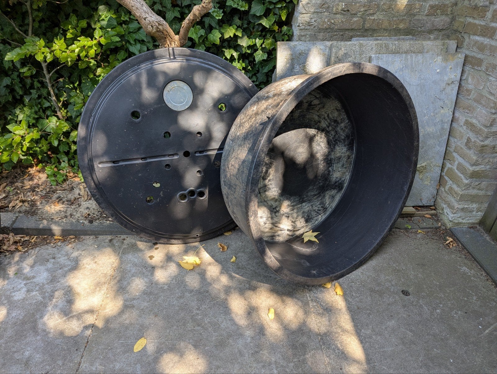 vijver rond 80cm diameter, 30cm hoog, Ophalen, Gebruikt, Kunststof, Overige typen