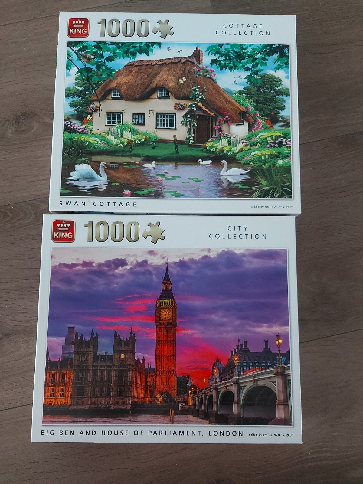2x King puzzel 1000 stukjes, Ophalen, 500 t/m 1500 stukjes, Zo goed als nieuw, Legpuzzel