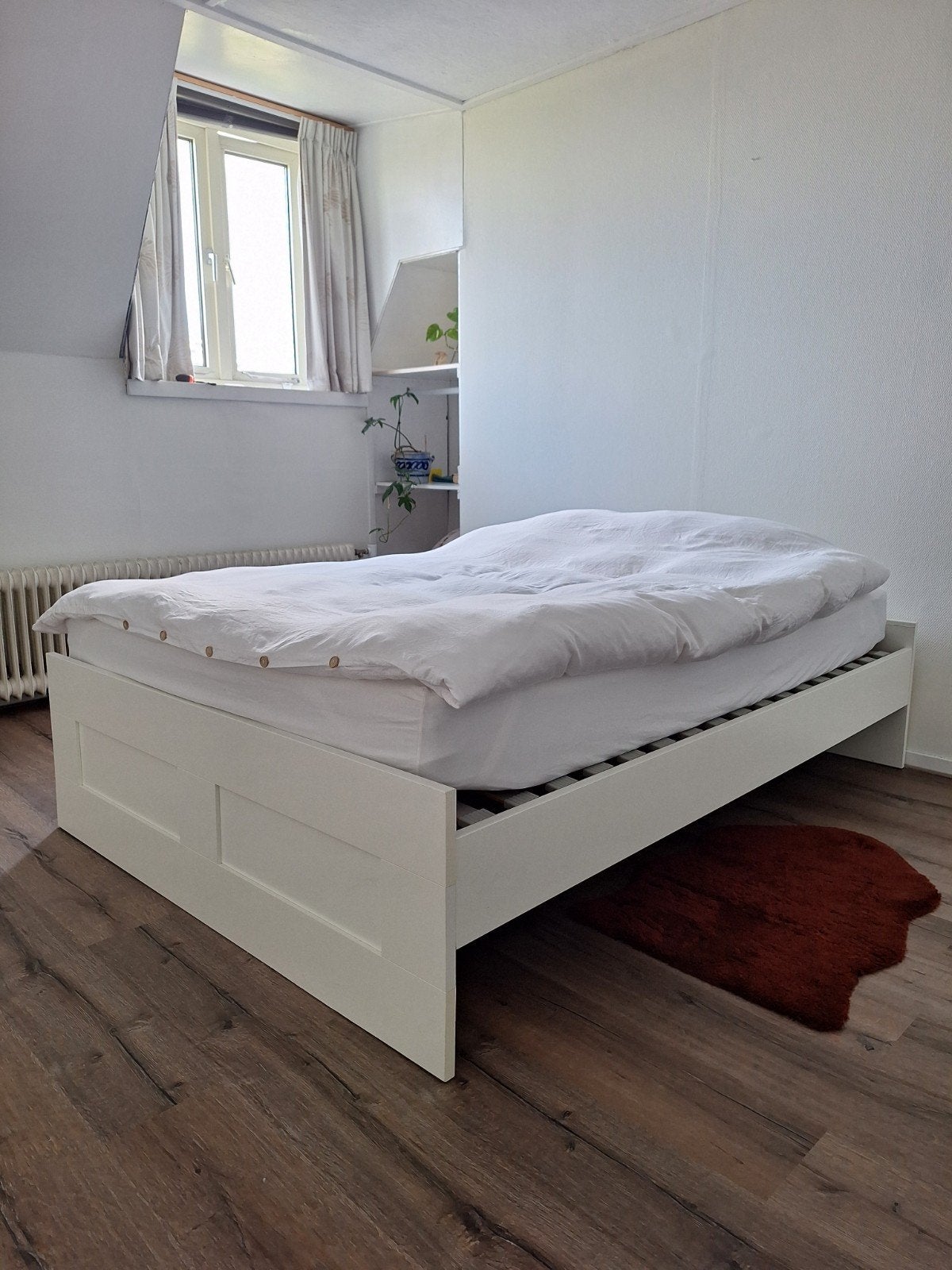 Ikea Hemnes bedframe wit - 147 x 207 cm, Huis en Inrichting, Slaapkamer | Bedden, Ophalen, Gebruikt, Modern, Scandinavisch, Wit