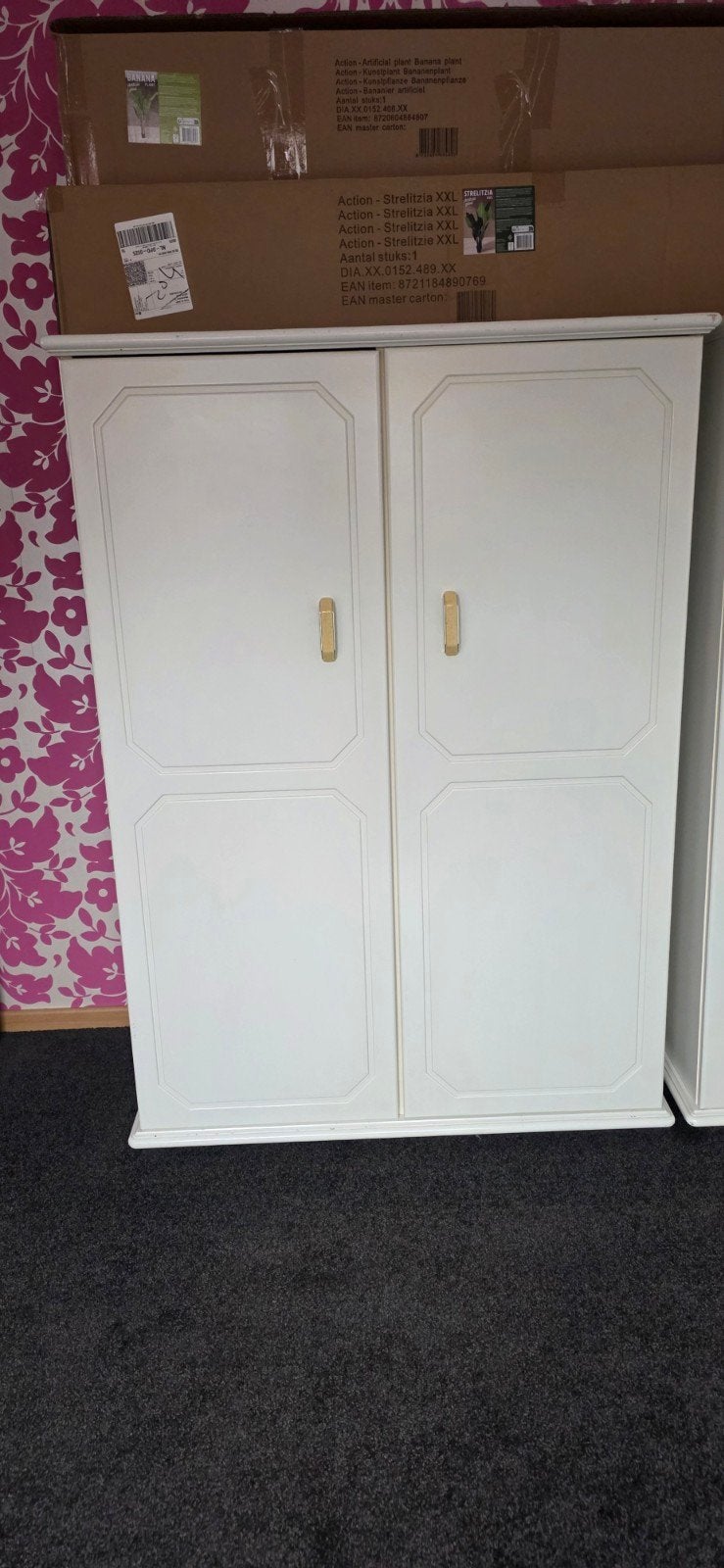 2 Witte mdf kledingkasten, Ophalen, Gebruikt, 100 tot 150 cm, 150 tot 200 cm
