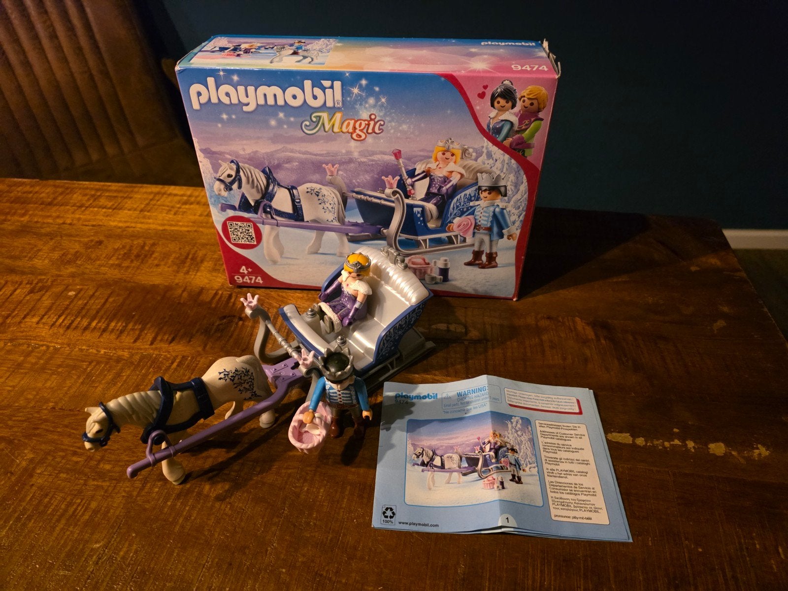 Playmobil Magic 9474 - Winterkoets met Koningin, Complete set, Fantasy, Voertuig, Ophalen of Verzenden