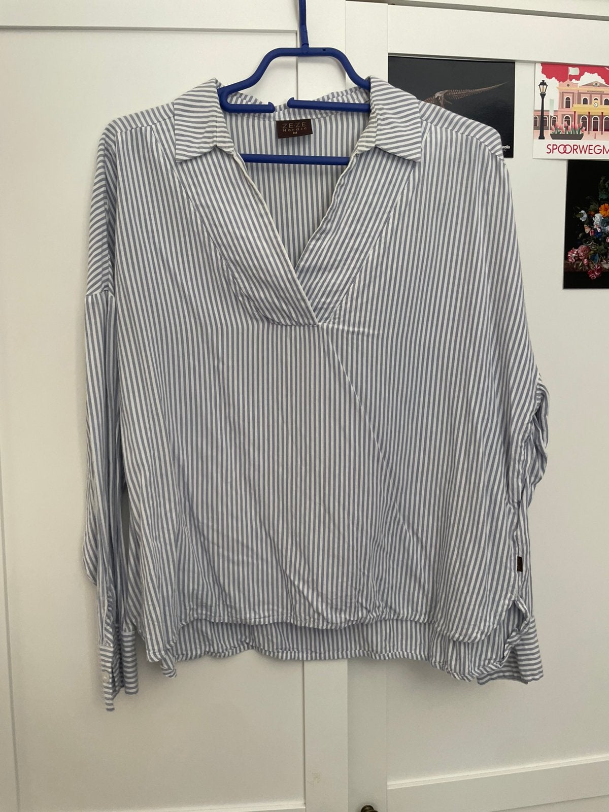 Blauw wit gestreepte blouse van ZeZe Nordic, maat M., Kleding | Dames, Ophalen of Verzenden, Zo goed als nieuw, Maat 38/40 (M)