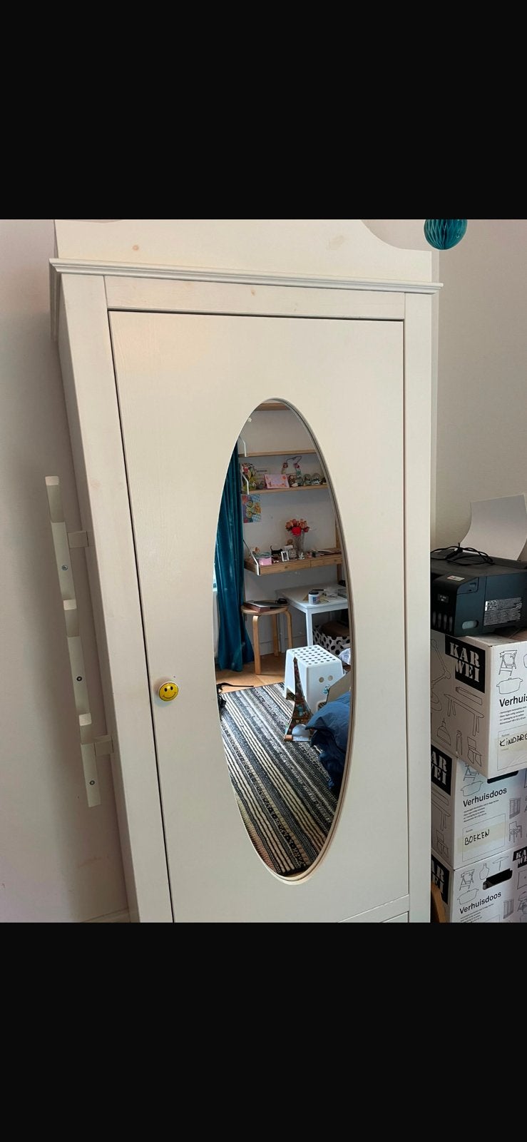 Kledingkast van Wood, Ophalen, Gebruikt, 50 tot 100 cm, Met lade(s)