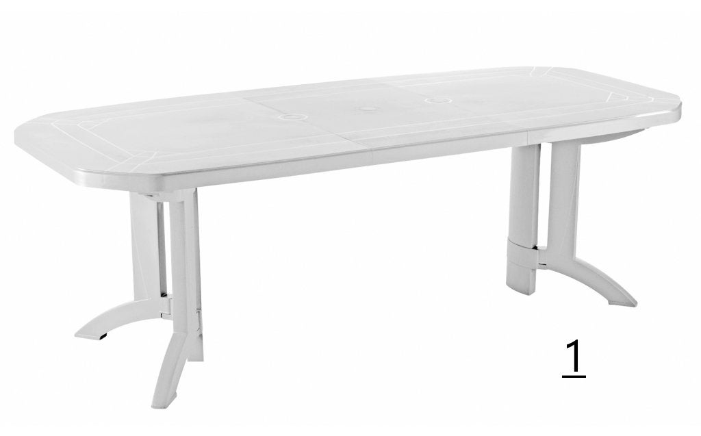 DE LAATSTE GROSFILLEX VEGA TUINTAFEL 165/220CM VOOR 10 PERS., Ophalen, Kunststof, 50 tot 100 cm, Vijf personen of meer