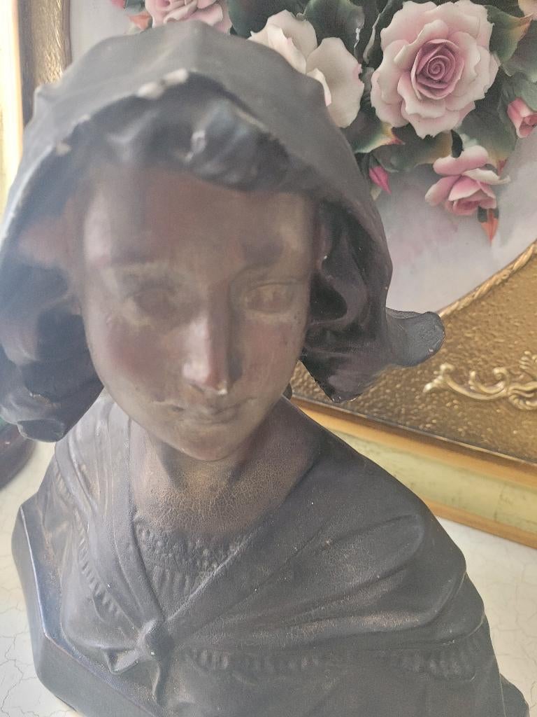 Antieke Franse holle buste, Ophalen of Verzenden