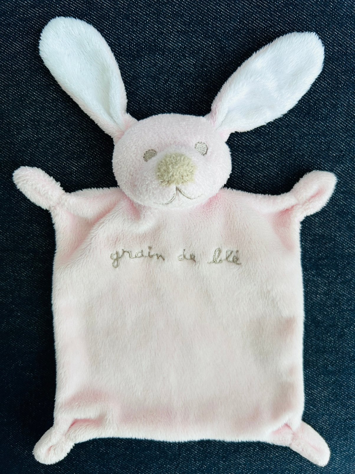 Knuffeldoekje Konijn Grain de Blé Roze Baby Cadeau Als nieuw, Kinderen en Baby's, Konijn, Ophalen of Verzenden, Zo goed als nieuw