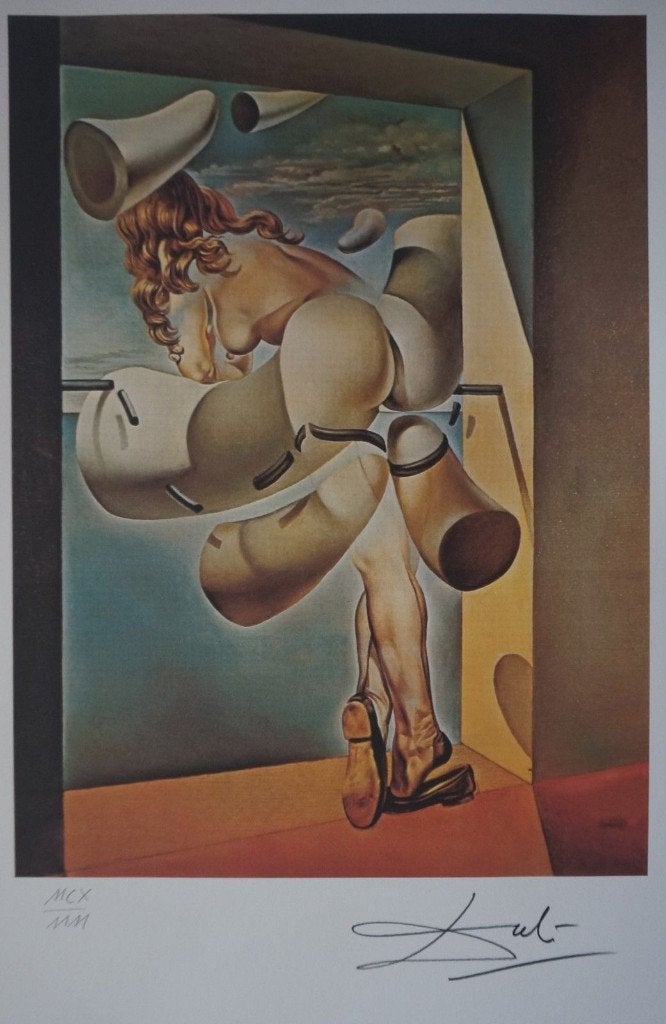 Salvador Dali(1904)Lithograf"Giovane vergine Sodomizzata"Ges, Antiek en Kunst, Ophalen of Verzenden