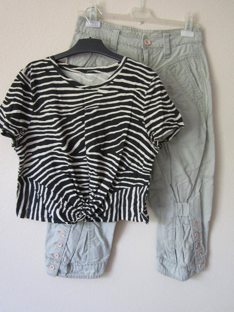 Broek van M/F Girbaud maat 36/38, Verzenden, Beige, Zo goed als nieuw, Driekwart
