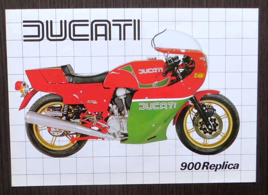 Flyer Ducati 900 Hailwood Replica - ca. 1980 - 2 blz (NL), Motoren, Verzenden, Ducati