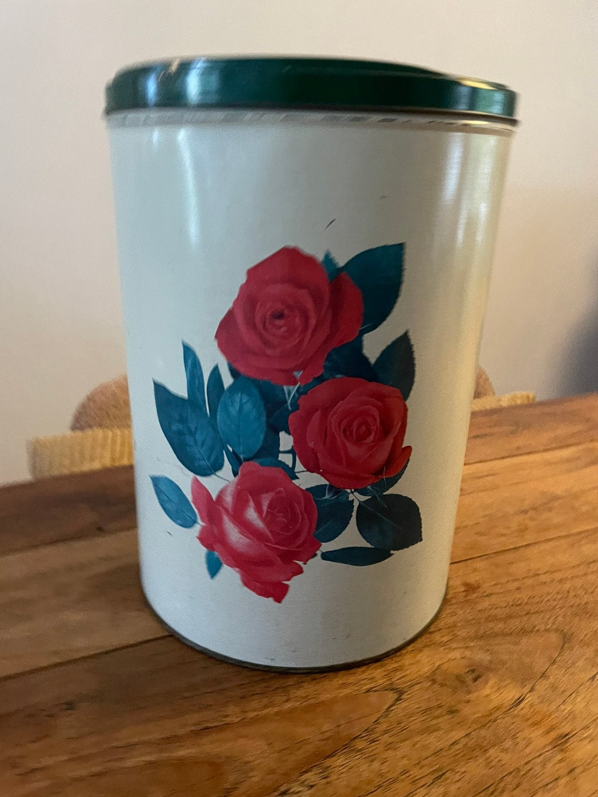 Mooi oud groot blik met bloemen, Ophalen of Verzenden, Gebruikt, Overige