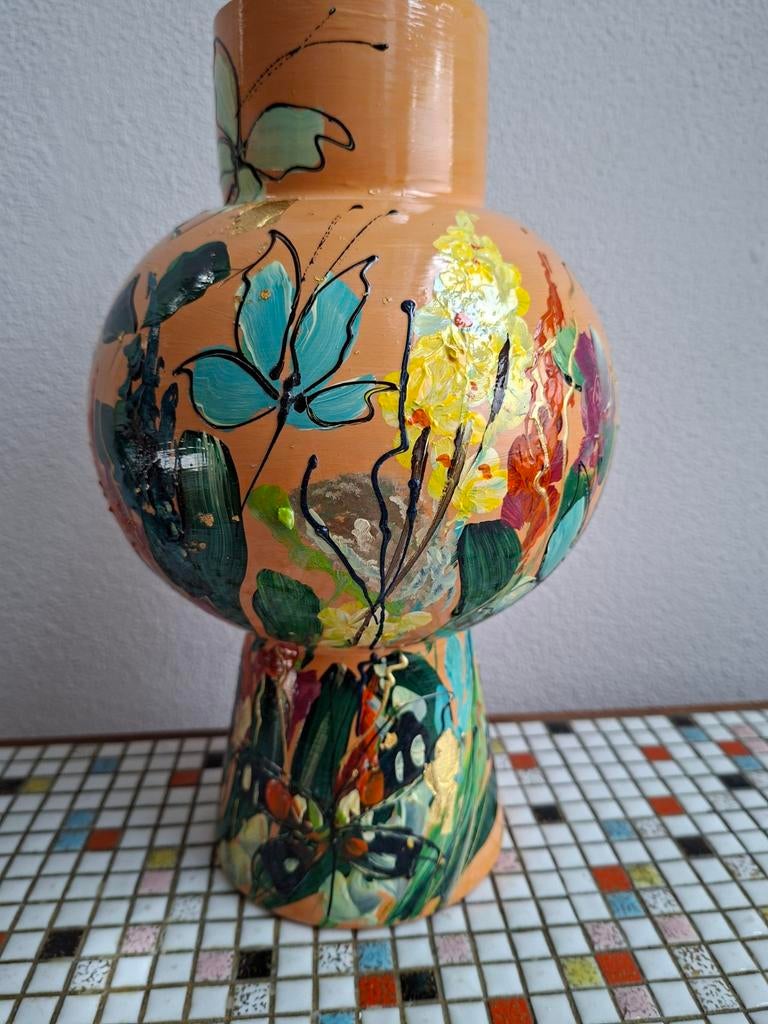 Kunst van Sharon vaas Model Fiep Sharon de Jager, Ophalen of Verzenden, Overige kleuren, Minder dan 50 cm