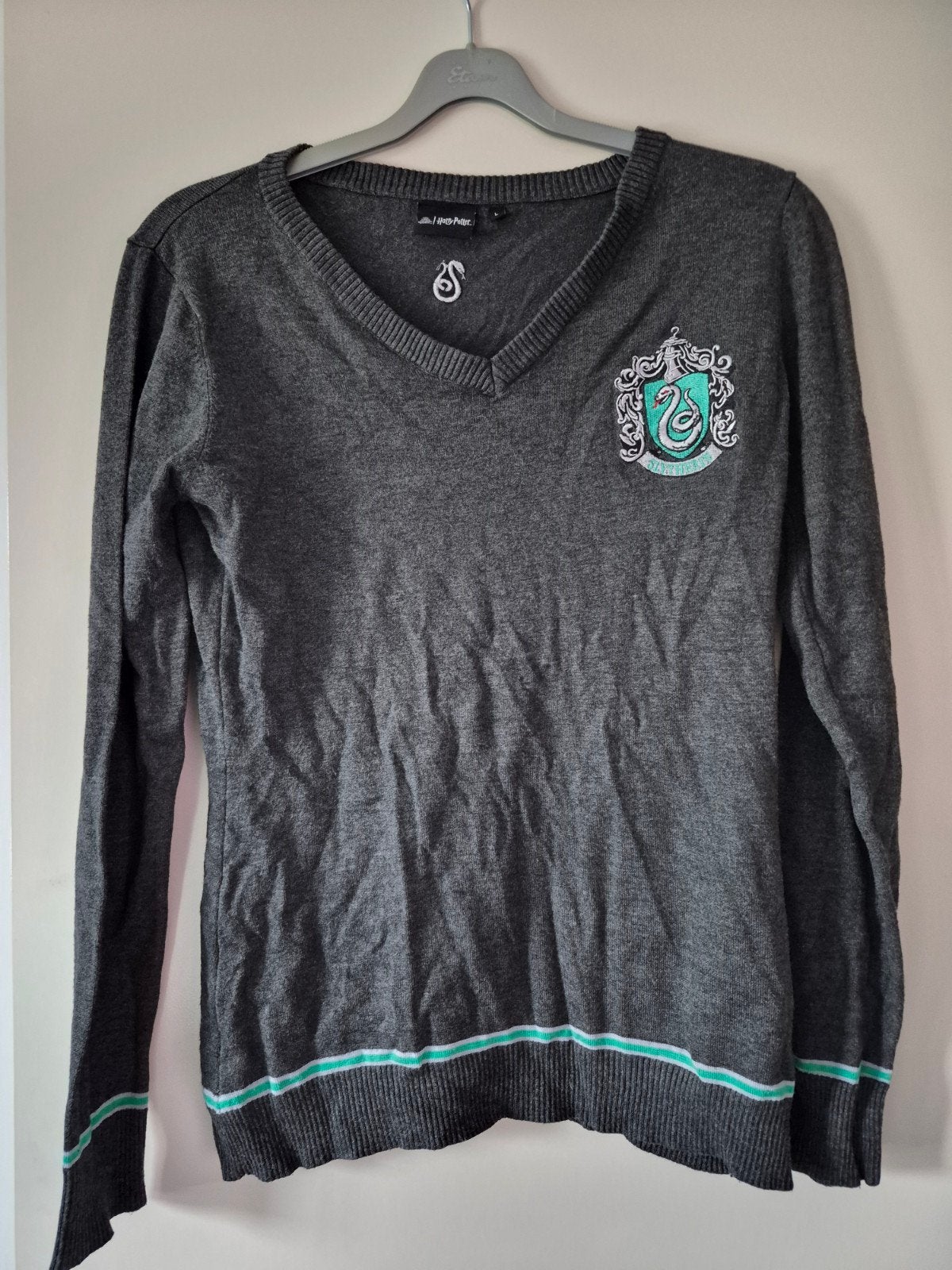 harry potter slytherin house crest shirt, Maat 42/44 (L), Lange mouw, Gedragen, Harry potter