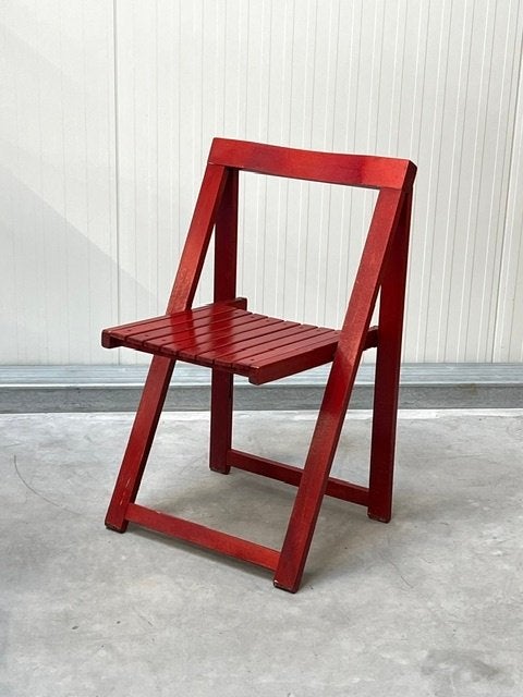 Jaren 70 klapstoel vintage Aldo Jacober stijl retro rood, Gebruikt, ., Vintage, Ophalen of Verzenden