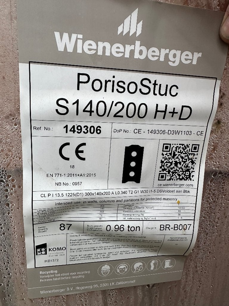 Porisostuc, Doe-het-zelf en Verbouw, Metselstenen, Ophalen, Nieuw, Bakstenen