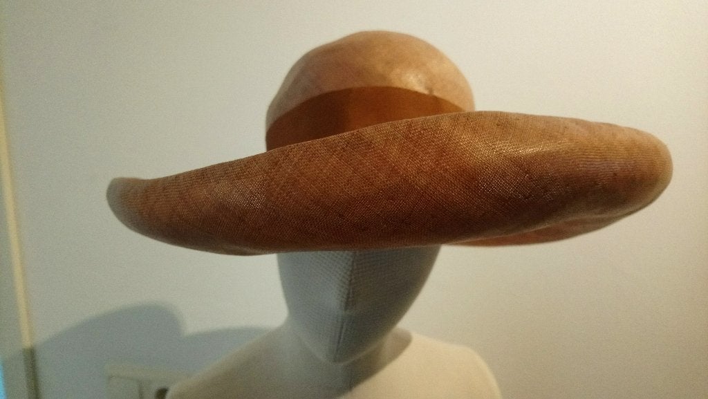 Vintage strohoed Edna Wallace 53 cm, Hoed, Ophalen of Verzenden, Gedragen, 55 cm (S, 6⅞ inch) of minder