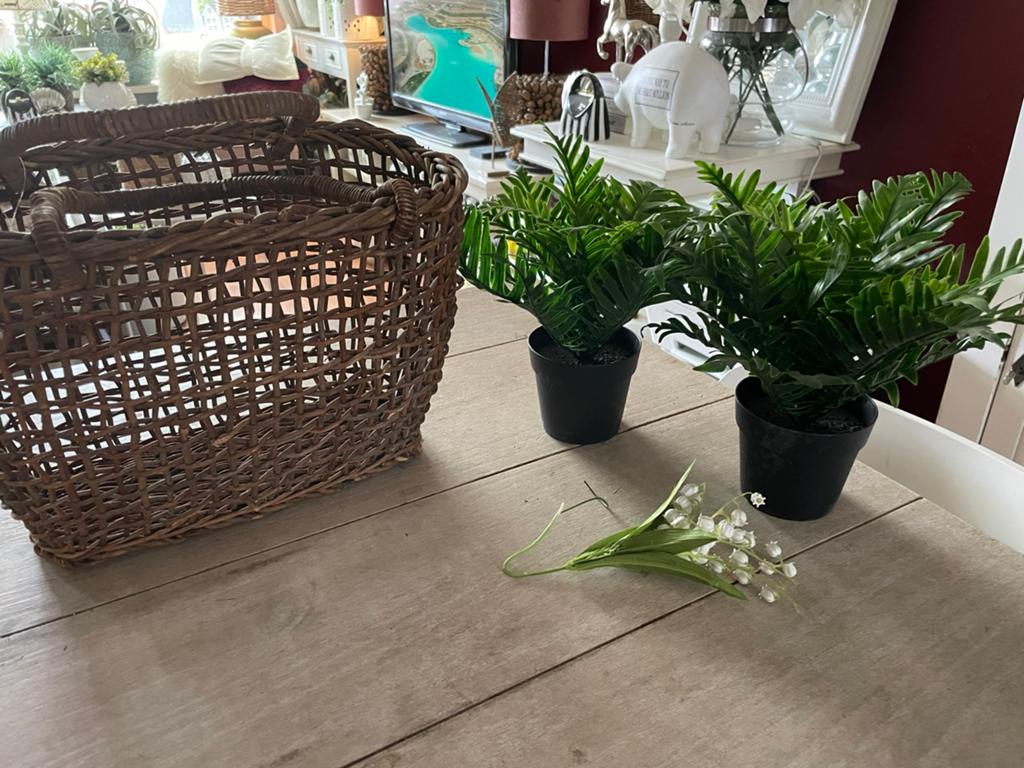 Rattan tas & nep planten, Ophalen of Verzenden, Zo goed als nieuw, Rond, Riet