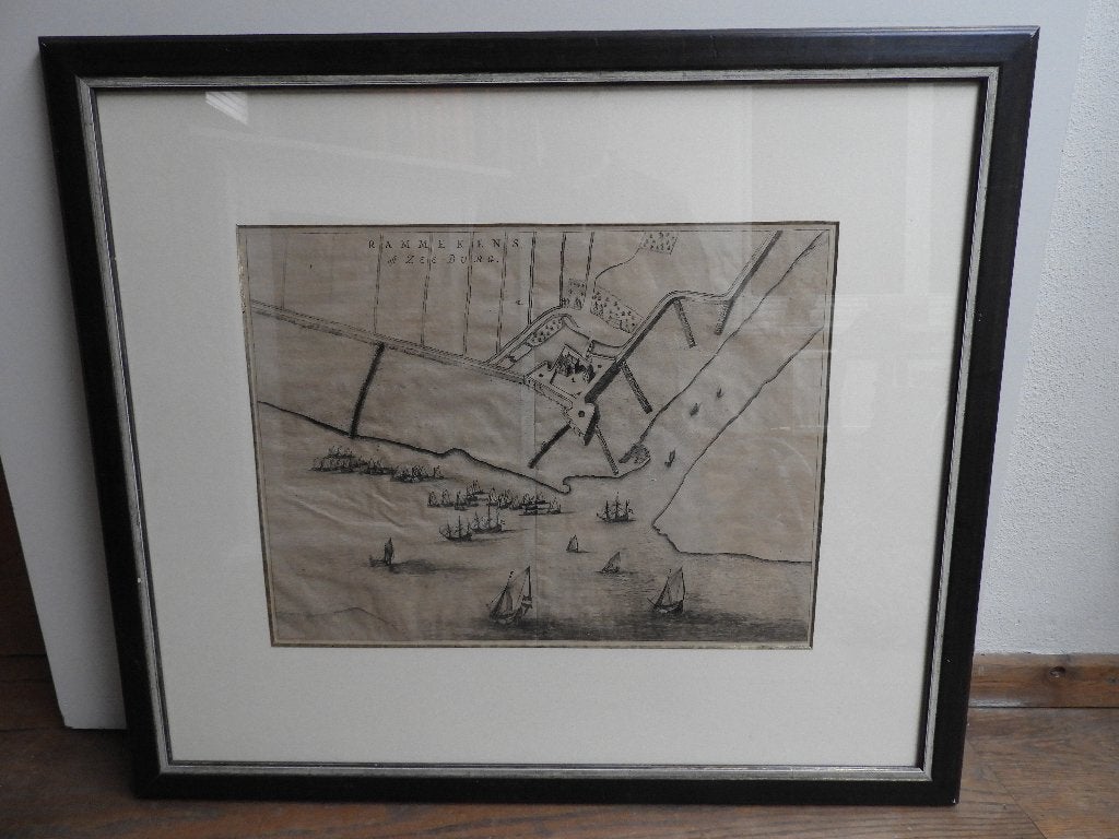 Fort Rammekens; J Blaeu - Rammekens oft Zee-Burg. - 1649, Boeken, Atlassen en Landkaarten, Voor 1800, Landkaart, Nederland, Ophalen
