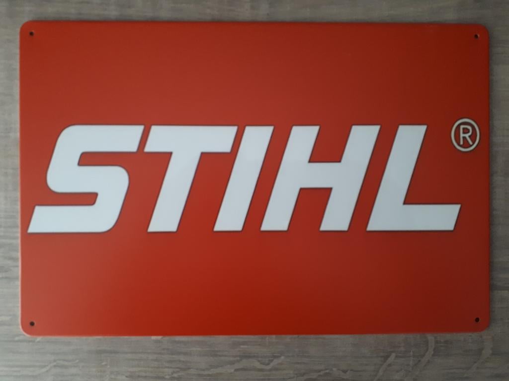 Stihl 20x30 cm Metalen Reclamebord, Ophalen of Verzenden, Nieuw, Reclamebord