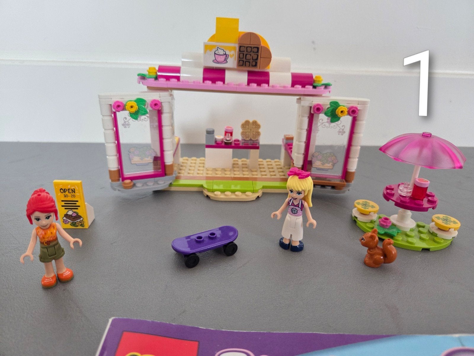7 Lego Friends sets - inclusief camper - met boekjes, Compleet, Lego, Friends, Ophalen of Verzenden