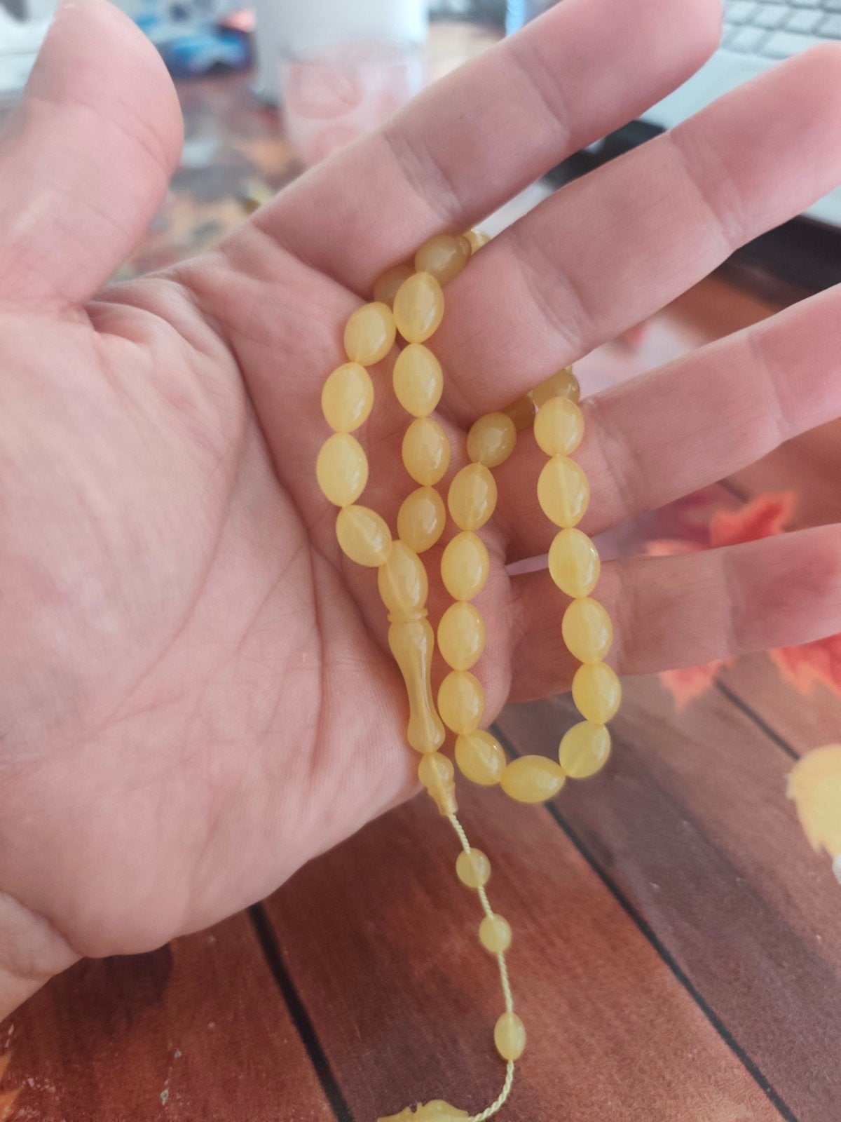 tesbih eski sikma kehribar, Ophalen of Verzenden, Gebruikt, Geel, Overige materialen