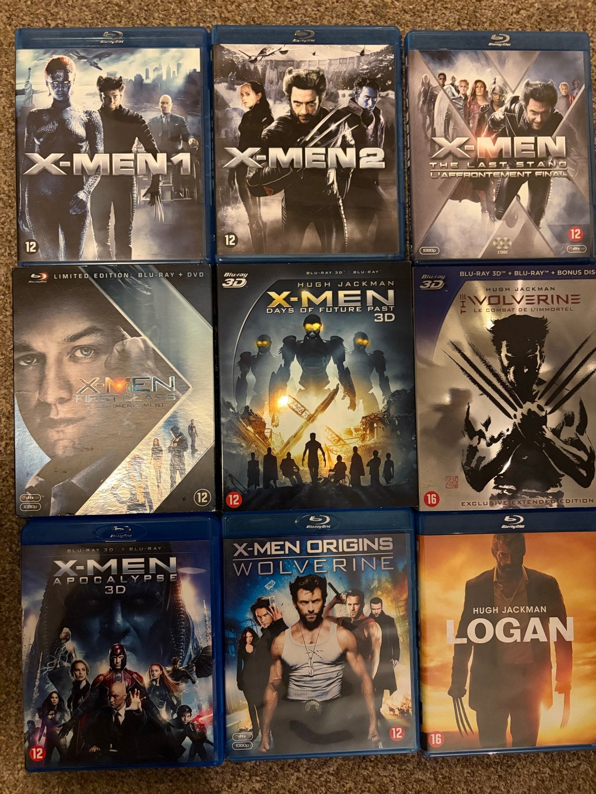 X-Men Blu-ray Collectie - 9 films (incl. 3D & Logan), Cd's en Dvd's, Ophalen, Vanaf 16 jaar, Nederlands, Science Fiction en Fantasy