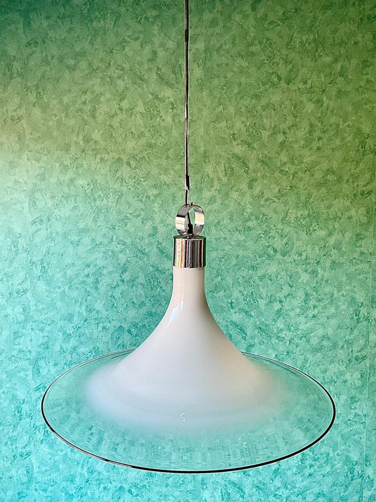 XL Vintage 70’s Cosack Leuchten Murano glazen Hanglamp Ø52CM, Ophalen of Verzenden, Zo goed als nieuw