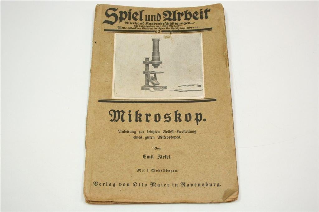 Antieke Duitse Handleiding 1920 Zelf Microscoop Bouwen, Ophalen of Verzenden