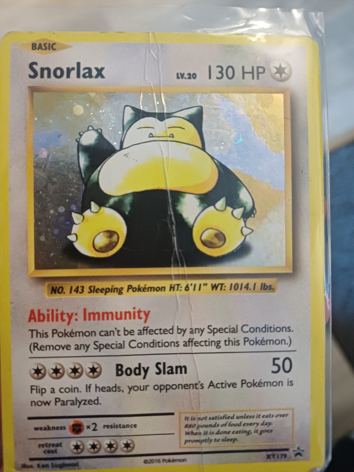 Pokémon Kaart Snorlax XY179 Basic 130 HP, Ophalen of Verzenden, Gebruikt, Losse kaart