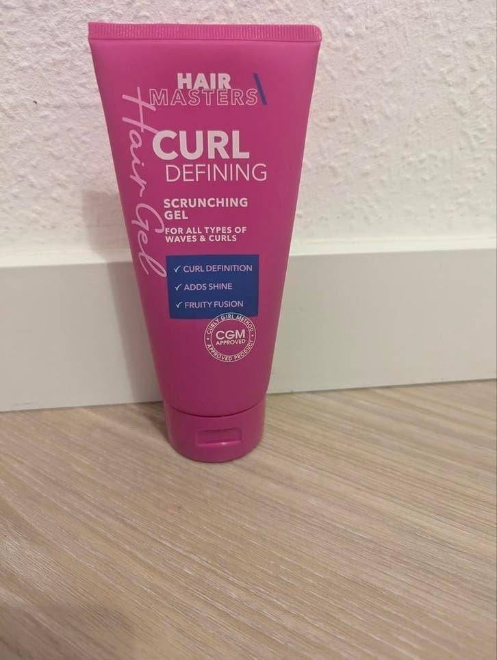 Hair Masters Curl Defining Scrunching Gel | CGM Approved, Ophalen of Verzenden, Zo goed als nieuw, Gel, Wax, Haarlak of Mousse