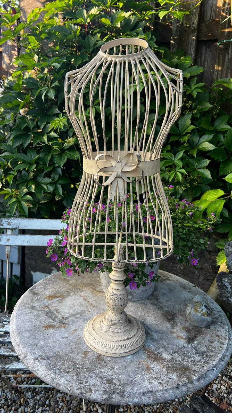 Decoratieve paspop / buste - crème wit metaal, Ophalen of Verzenden