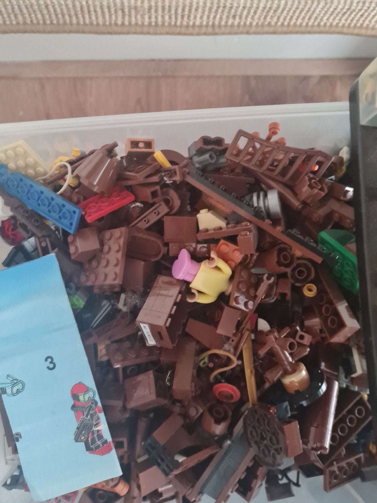 Grote partij LEGO blokken, wielen en instructieboekjes, Ophalen, Gebruikt