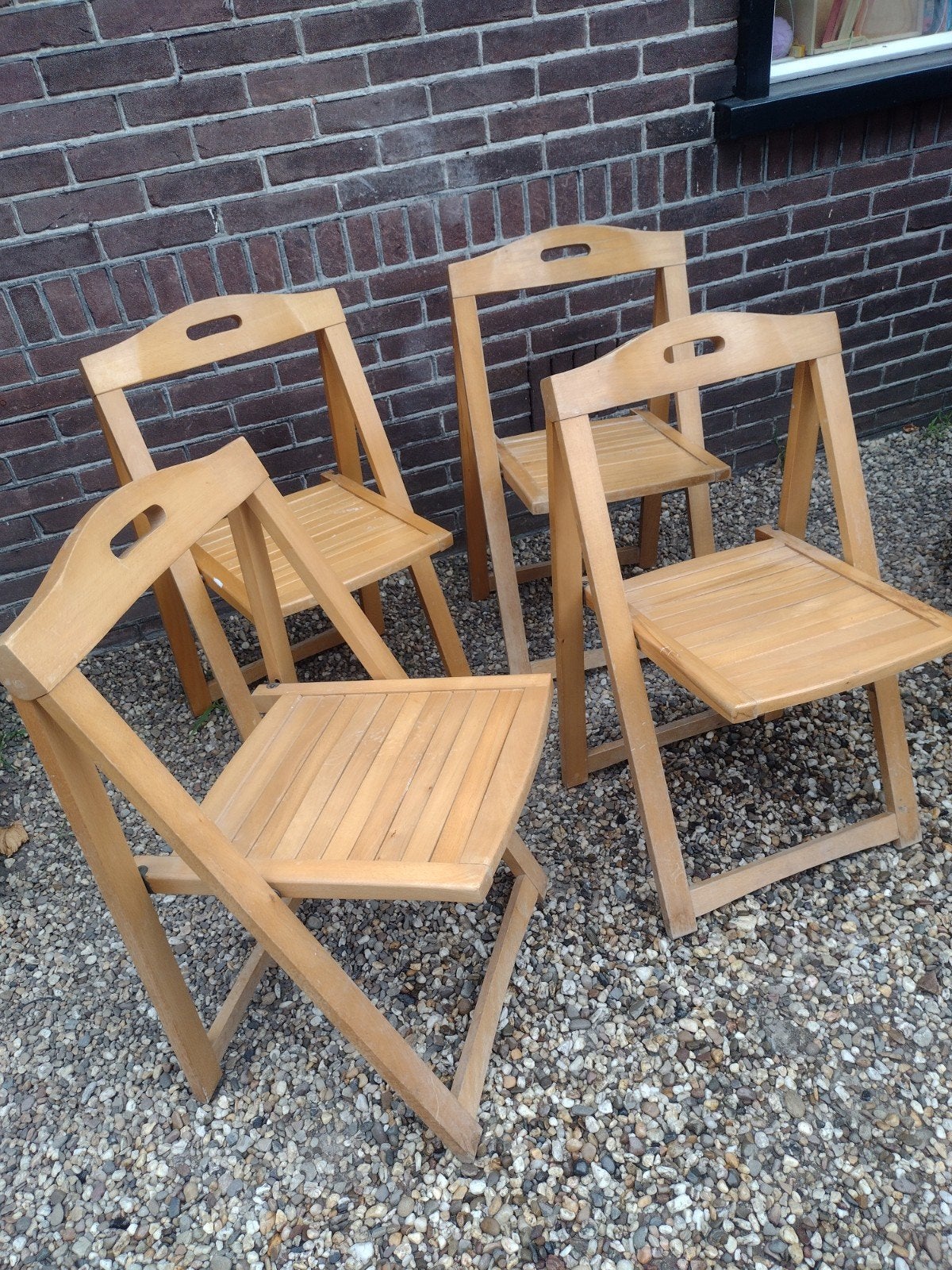 Aldo Jacober Trieste klapstoelen van Playwood (4 stuks), Ophalen, Gebruikt, Overige kleuren, Playwood