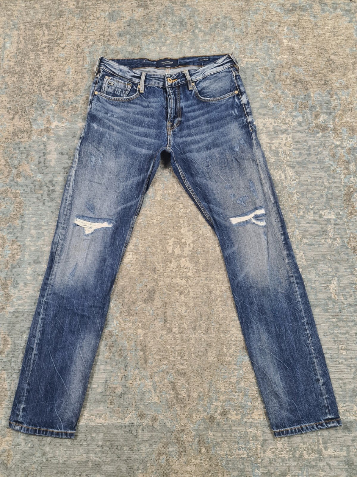 Scotch and Soda RALSTON W32 L32 Slim 100% katoen Bronno3232, Blauw, https://scotch-soda.eu/pages/contact, W32 (confectie 46) of kleiner