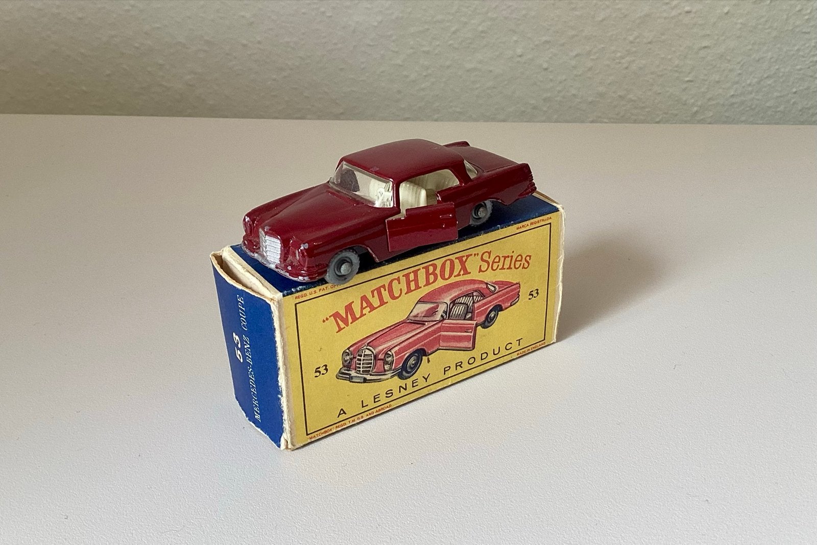 Matchbox Mercedes-Benz 220 SE Coupé (53) met doosje, Verzenden, Gebruikt, Auto, Matchbox