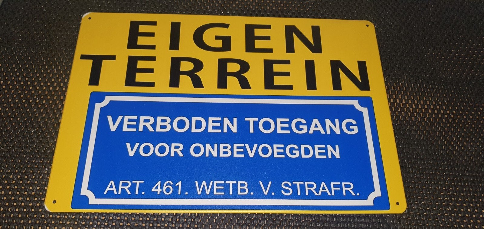 wandbord eigen terrein, Ophalen of Verzenden, Nieuw