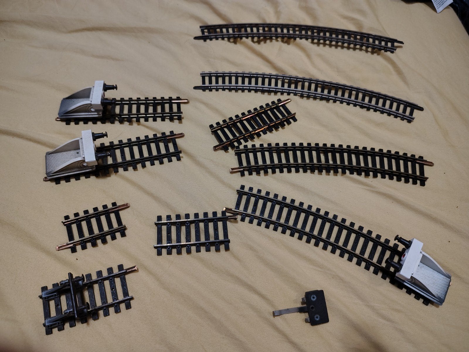 Fleischmann 4 stootblokken en modelspoorrails, Gebruikt, Gelijkstroom, Fleischmann, Rails