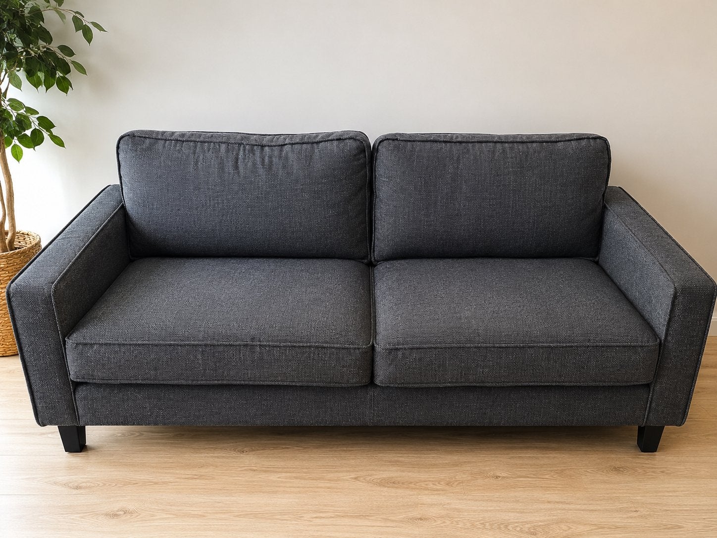 ️ 2,5-zitsbank Kwantum Lenno antraciet 1 jr  (was €695), Huis en Inrichting, Banken | Bankstellen, Ophalen, Driepersoons, 75 tot 100 cm