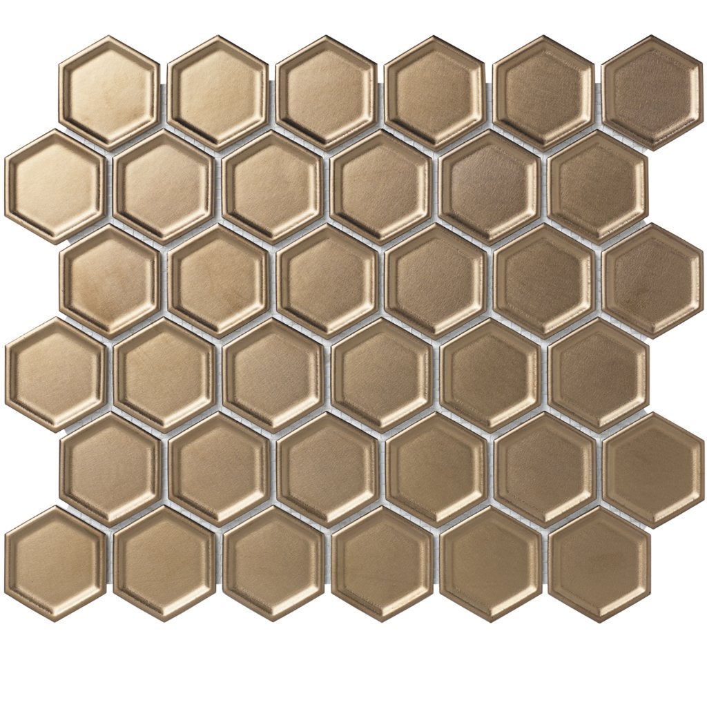 Hexagon tegeltjes brons, Ophalen, Nieuw, Minder dan 20 cm, Minder dan 20 cm