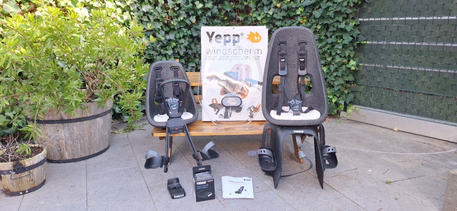 Thule yepp set mini + maxi + windscherm + adapter, wit, Ophalen, Gebruikt, Thule Yepp