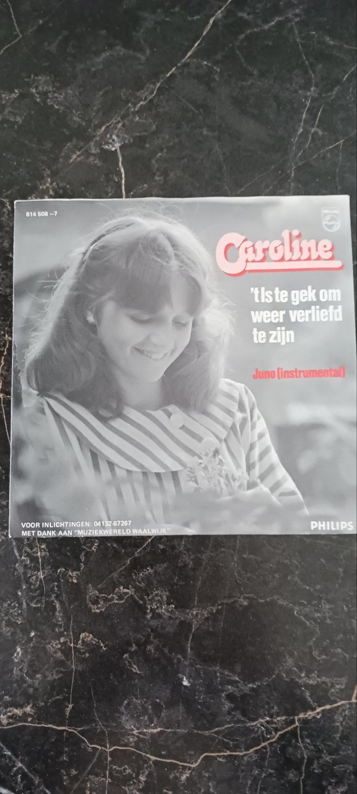 SINGLE CAROLINE ' T IS TE GEK OM WEER VERLIEFD TE ZIJN -JUNO, Ophalen of Verzenden, Overige formaten, Levenslied of Smartlap