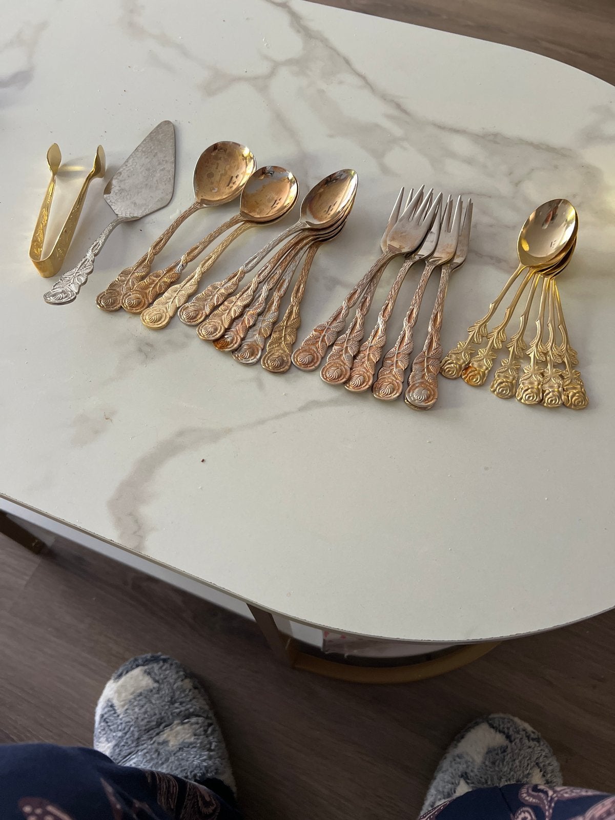 Besteksetgebak bestek met Rosendecoratie, Antiek en Kunst, Ophalen of Verzenden