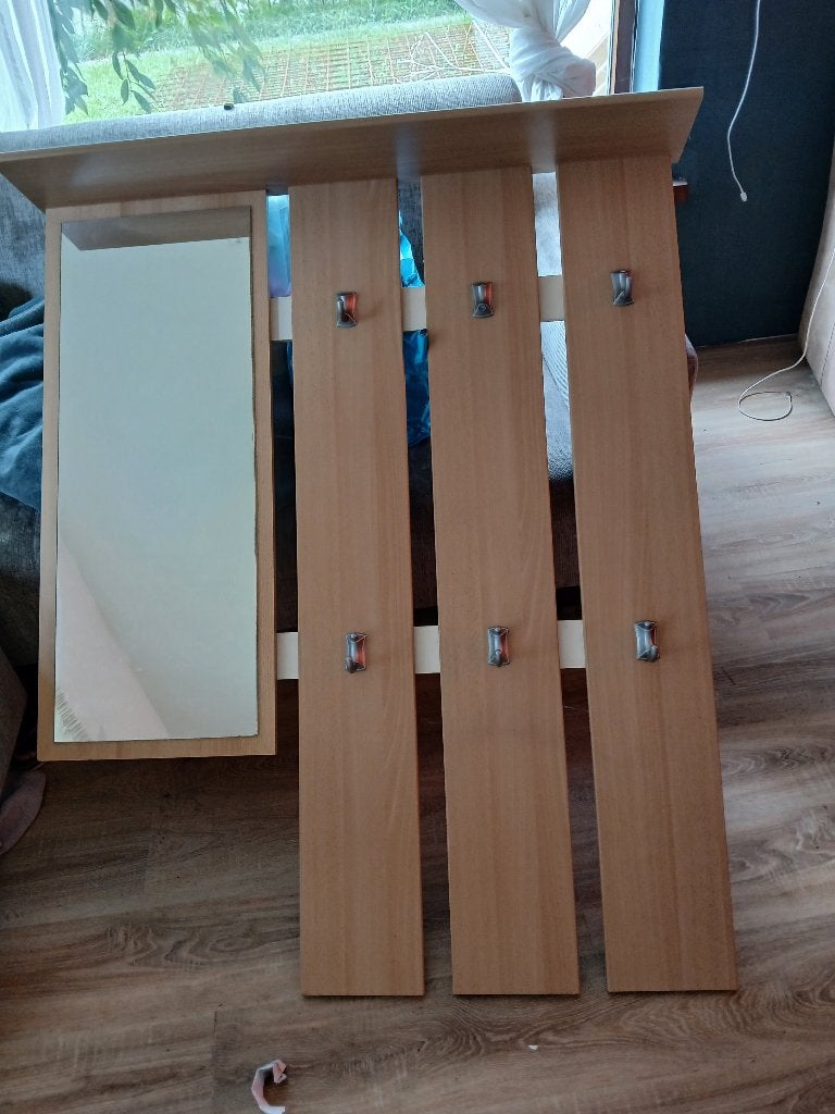 Kapstok met spiegel, Huis en Inrichting, Woonaccessoires | Kapstokken, Gebruikt, 100 tot 150 cm, Hout, Ophalen