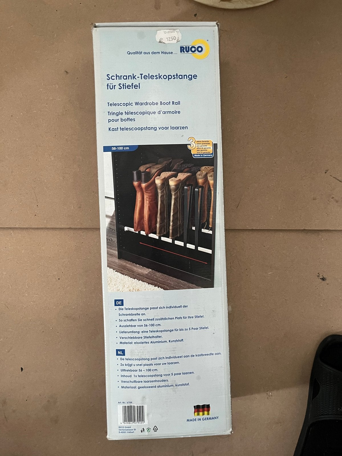 Ruco Telescopische Laarzenhouder. Opbergsysteem voor 5 paar!, Ophalen, Nieuw