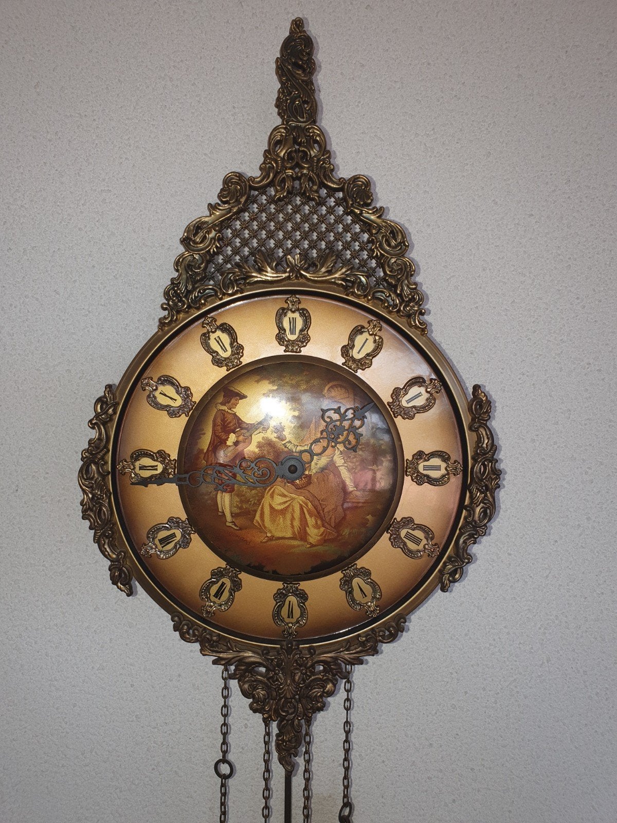 Schitterende wandklok met klassieke afbeelding, Ophalen