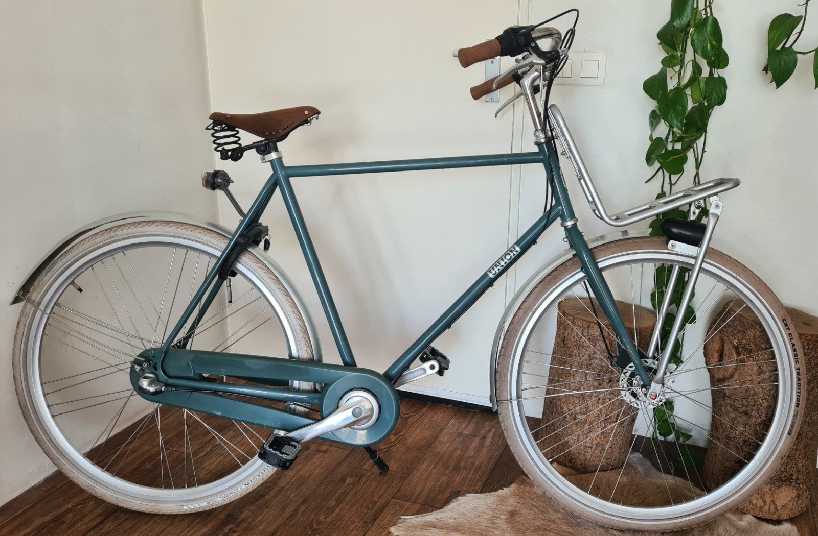 Matblauwe UNION type FLOW Herenfiets || Nexus 3-speed, Versnellingen, Zo goed als nieuw, 61 tot 65 cm, Schijfrem