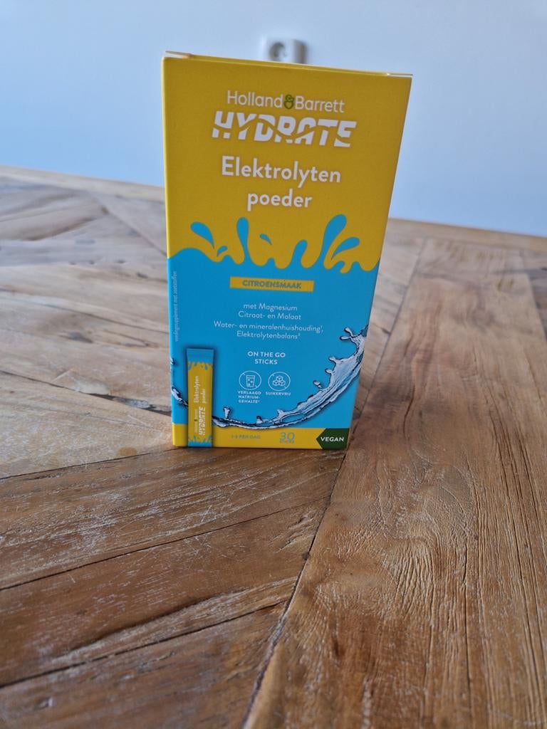 Holland & Barrett Hydrate Elektrolyten poeder Citroen, Ophalen of Verzenden, Nieuw, Poeder of Drank