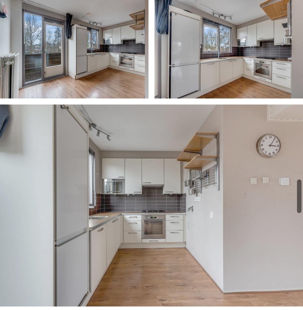 Moderne hoekkeuken met inbouwapparatuur, Huis en Inrichting, Gebruikt, Wit, Hoekkeuken, Ophalen of Verzenden