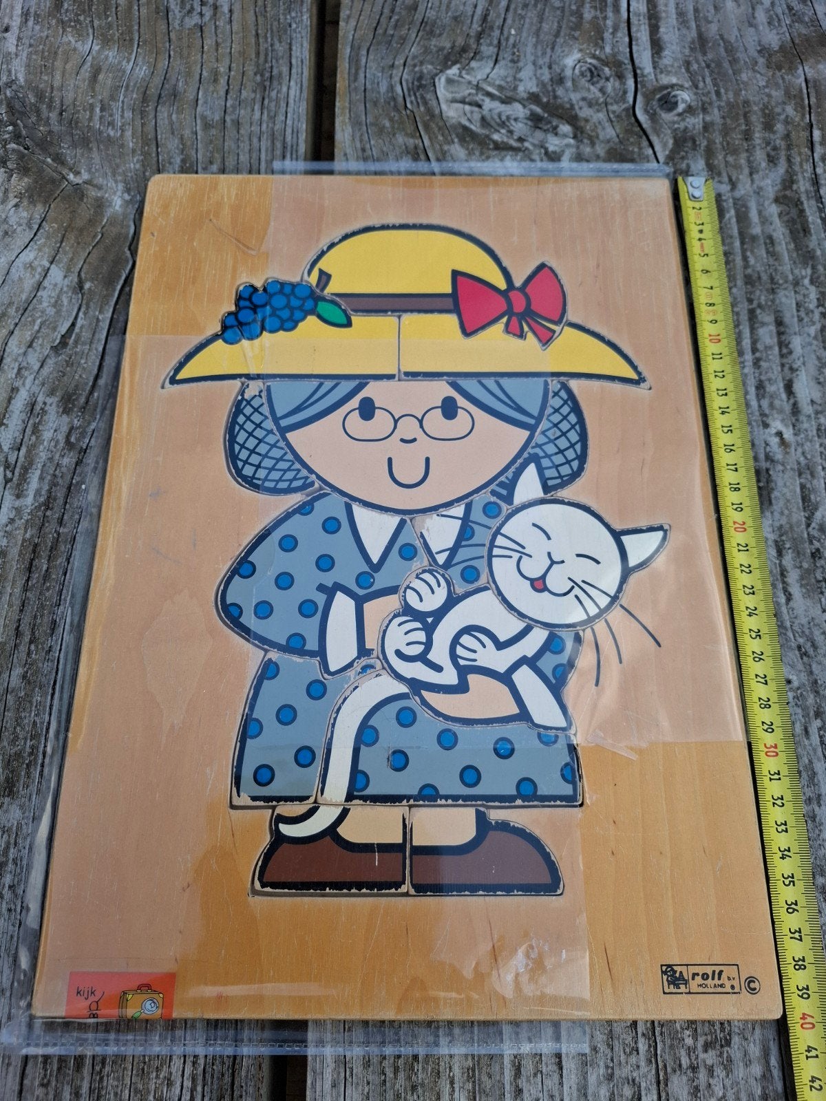 Vintage houten puzzel Rolf Holland, Antiek en Kunst, Antiek | Speelgoed, Ophalen of Verzenden